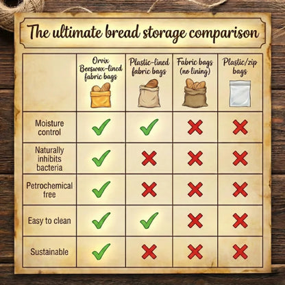 Premium 100% Cotton-Beeswax Bread Bags